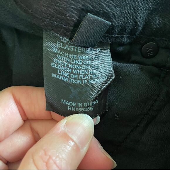 X2 Skinny Straight Jeans 0 Black Denim Stretch‎ Low Rise Vtg Y2K Punk Normcore - Picture 9 of 9